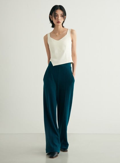 輕暖感舒適落地寬褲